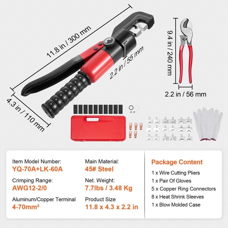 Hydraulic Crimping Tool with 9 - Pliers recension och pris
