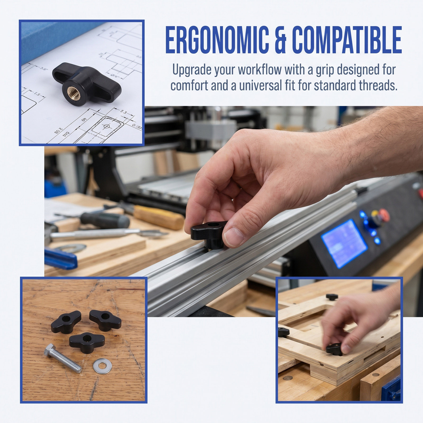 10pcs Ergonomic Clamping Handl - Drill Press recension och pris